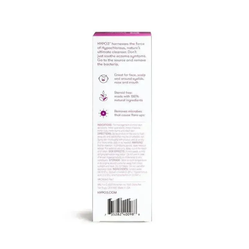 Munchkin Skin Treatments*- HYP03 No Rub Eczema Spray with Hypochlorous, Award Winning 100% Natural, Steroid free, 600 Sprays