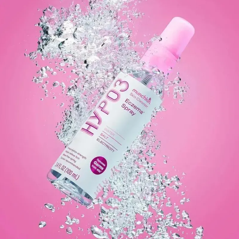 Munchkin Skin Treatments*- HYP03 No Rub Eczema Spray with Hypochlorous, Award Winning 100% Natural, Steroid free, 600 Sprays