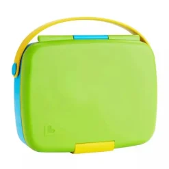 Munchkin Lunch Box|Dishes, Utensils & Food Containers*- Lunch Bento Box with Stainless Steel Utensils ( Green & Yellow)
