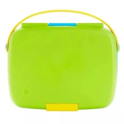Munchkin Lunch Box|Dishes, Utensils & Food Containers*- Lunch Bento Box with Stainless Steel Utensils ( Green & Yellow)
