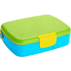 Munchkin Lunch Box|Dishes, Utensils & Food Containers*- Lunch Bento Box with Stainless Steel Utensils ( Green & Yellow)