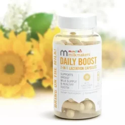 Munchkin Postpartum|Maternity Health & Wellness*- Milkmakers Daily Boost 2-in-1 Lactation Supplements for Breastfeeding