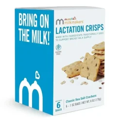Munchkin Maternity Health & Wellness*- Milkmakers Lactation Crisps for Nursing, Breastfeeding and Pumping Moms, Gluten and Fenugreek Free, Sea Salt