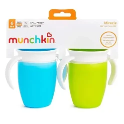 Munchkin Straw, Sippy & Training Cups|Dishes, Utensils & Food Containers*- 2Pk Miracle 360° Trainer Cup, Blue/Green