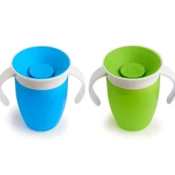 Munchkin Straw, Sippy & Training Cups|Dishes, Utensils & Food Containers*- 2Pk Miracle 360° Trainer Cup, Blue/Green