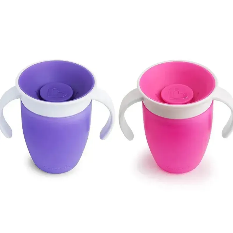 Munchkin Straw, Sippy & Training Cups|Dishes, Utensils & Food Containers*- 2Pk Miracle 360° Trainer Cup, Pink/Purple