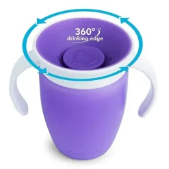 Munchkin Straw, Sippy & Training Cups|Dishes, Utensils & Food Containers*- 2Pk Miracle 360° Trainer Cup, Pink/Purple