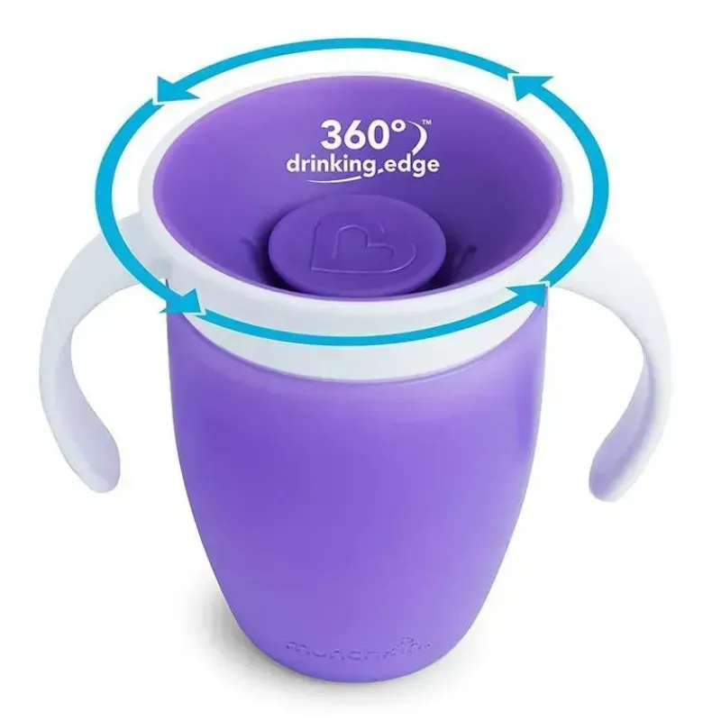Munchkin Straw, Sippy & Training Cups|Dishes, Utensils & Food Containers*- 2Pk Miracle 360° Trainer Cup, Pink/Purple