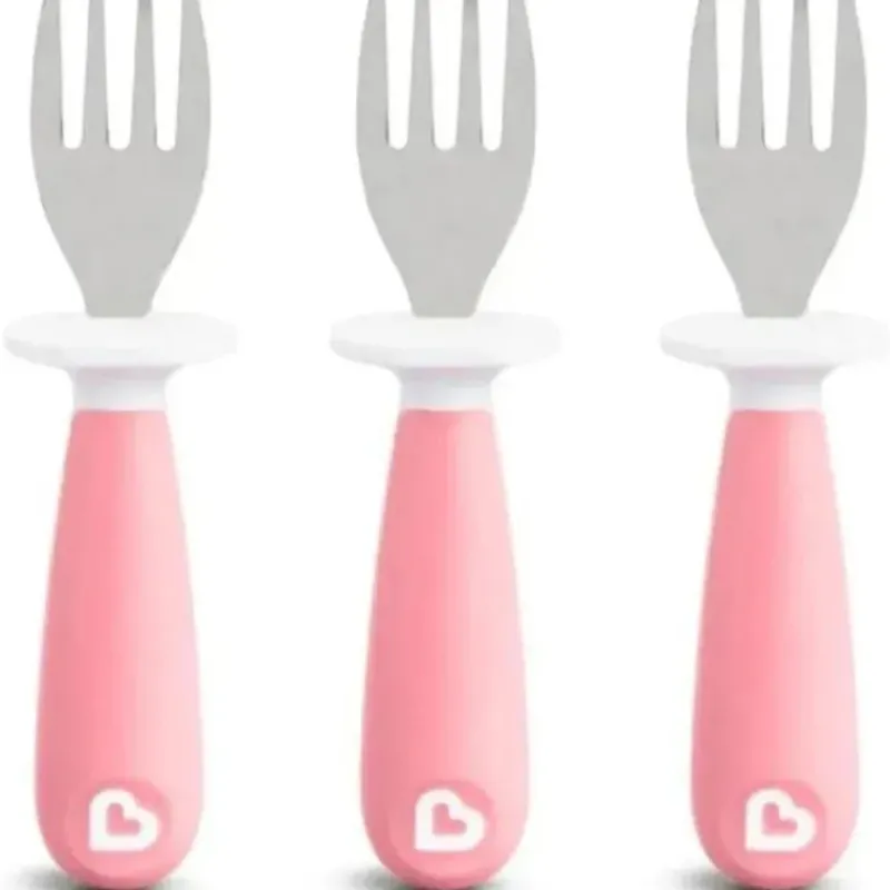 Munchkin Utensils & Accessories|Dishes, Utensils & Food Containers*- Raise 3Pk Toddler Forks, Pink