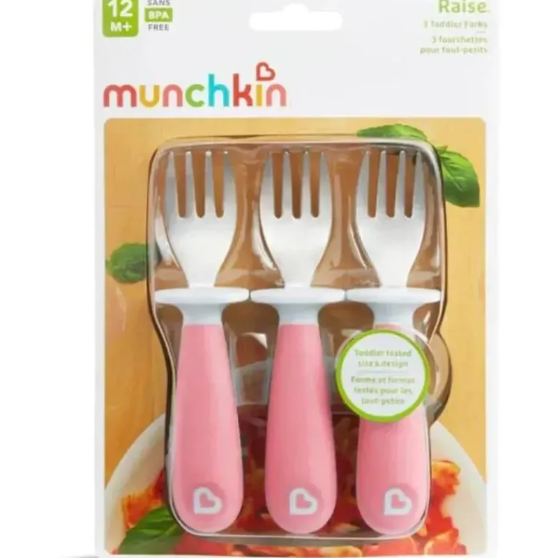 Munchkin Utensils & Accessories|Dishes, Utensils & Food Containers*- Raise 3Pk Toddler Forks, Pink
