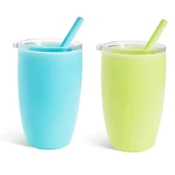 Munchkin Straw, Sippy & Training Cups|Dishes, Utensils & Food Containers*- Simple Clean Toddler Sippy Cup Tumbler with Easy Clean Straw, 10 Ounce, Blue