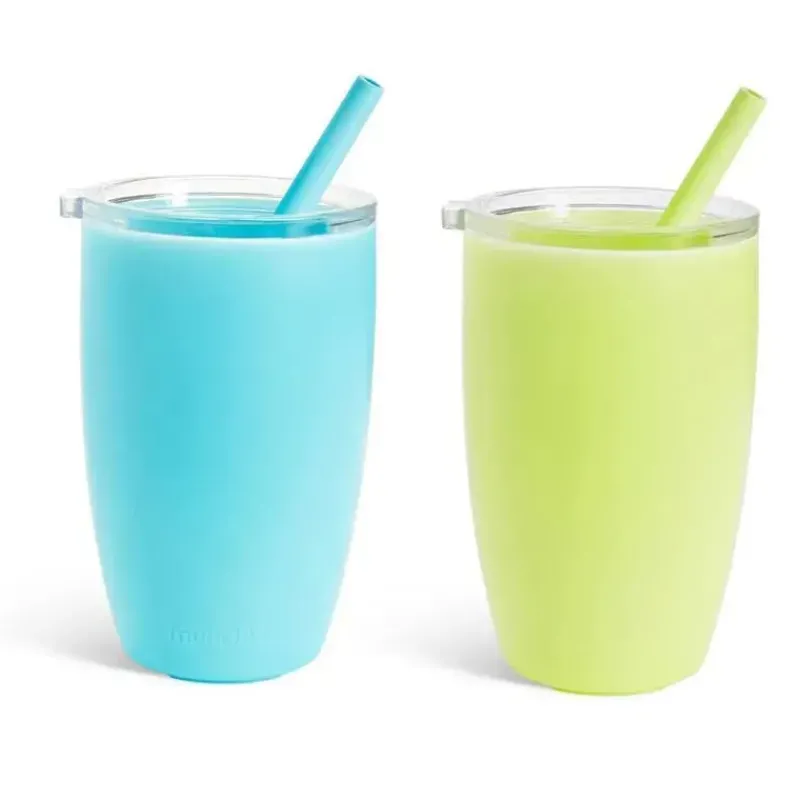 Munchkin Straw, Sippy & Training Cups|Dishes, Utensils & Food Containers*- Simple Clean Toddler Sippy Cup Tumbler with Easy Clean Straw, 10 Ounce, Blue