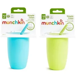 Munchkin Straw, Sippy & Training Cups|Dishes, Utensils & Food Containers*- Simple Clean Toddler Sippy Cup Tumbler with Easy Clean Straw, 10 Ounce, Green