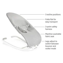 Munchkin Seats & Booster Chairs*- Spring 2 in 1 Baby Bouncer and Rocker, Portable, Lightweight and Compact with 3 Recline Positions