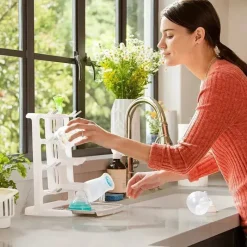 Munchkin Utensils & Accessories|Dishes, Utensils & Food Containers*- Tidy Dry Space Saving Vertical Bottle Drying Rack for Baby Bottles and Accessories, White