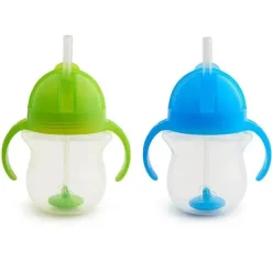 Munchkin Straw, Sippy & Training Cups|Dishes, Utensils & Food Containers*Any Angle wt. Straw Trainer 2 Pk (Orange & Pink or Blue & Green)
