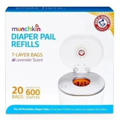 Munchkin Diaper Pails & Refills*Arm & Hammer Diaper Pail Refill Bags, 20 Pack, Holds