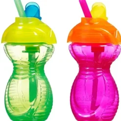 Munchkin Straw, Sippy & Training Cups|Dishes, Utensils & Food Containers*Click Lock Flip Straw 2-Pack, 9 oz. Colors May Vary