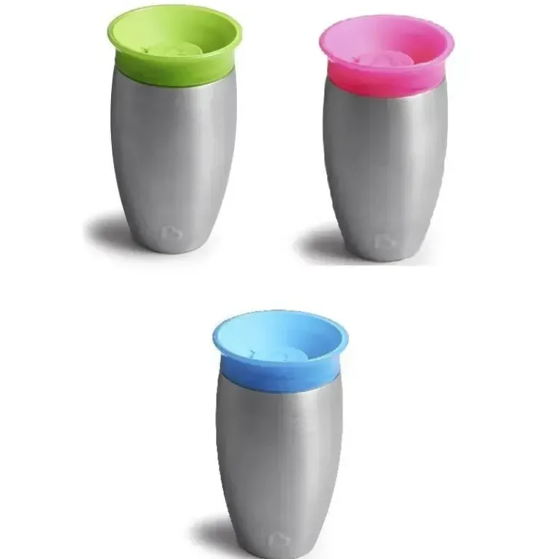 Munchkin Insulated Cups|Dishes, Utensils & Food Containers*Miracle Stainless Steel 360 Degree Sippy Cup, 10 oz, Colors May Vary, 1-Pack