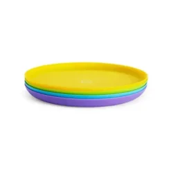Munchkin Plates & Bowls|Dishes, Utensils & Food Containers*Multi Plates, 4-Pack (Yellow, Blue, Green & Purple)