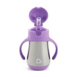 Munchkin Water Bottle|Dishes, Utensils & Food Containers*8Oz Cool Cat Stainless Steel Cup, Purple