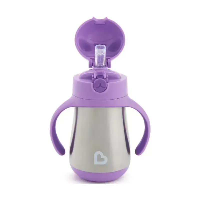 Munchkin Water Bottle|Dishes, Utensils & Food Containers*8Oz Cool Cat Stainless Steel Cup, Purple