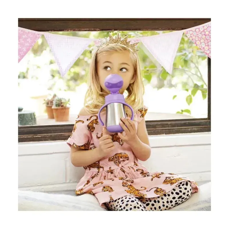 Munchkin Water Bottle|Dishes, Utensils & Food Containers*8Oz Cool Cat Stainless Steel Cup, Purple