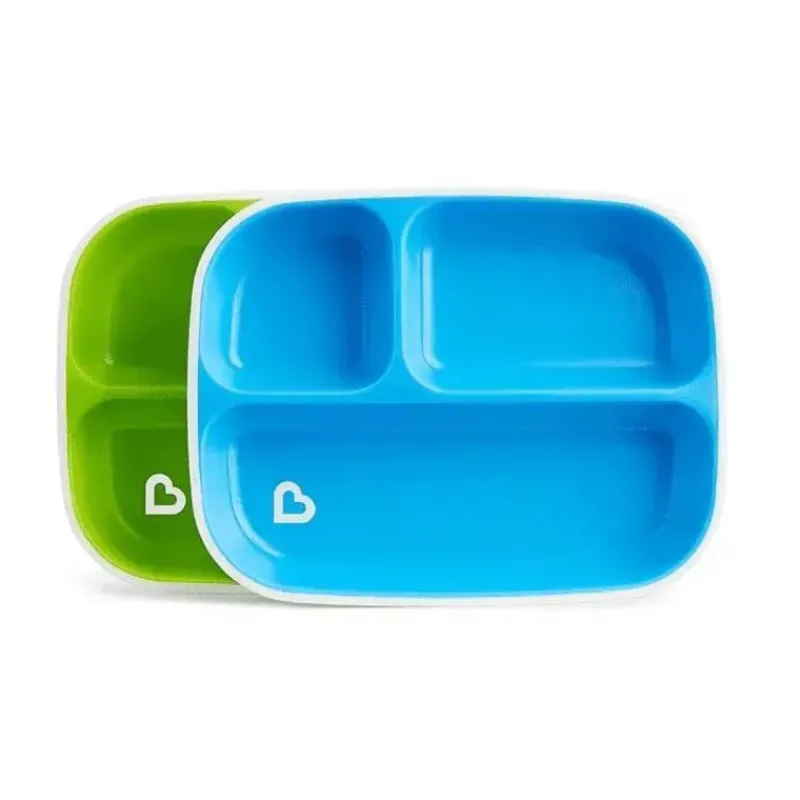 Munchkin Plates & Bowls|Dishes, Utensils & Food Containers*Splash Divided Plates 2-Pack, Blue/Green