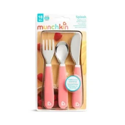 Munchkin Utensils & Accessories|Dishes, Utensils & Food Containers*Splash Toddler Fork, Knife & Spoon Set - Pink