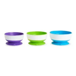 Munchkin Plates & Bowls|Dishes, Utensils & Food Containers*Stay Put Suction Bowls, Assorted Colors, 3-Pack
