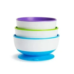 Munchkin Plates & Bowls|Dishes, Utensils & Food Containers*Stay Put Suction Bowls, Assorted Colors, 3-Pack