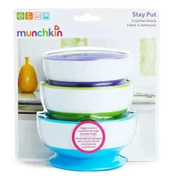 Munchkin Plates & Bowls|Dishes, Utensils & Food Containers*Stay Put Suction Bowls, Assorted Colors, 3-Pack