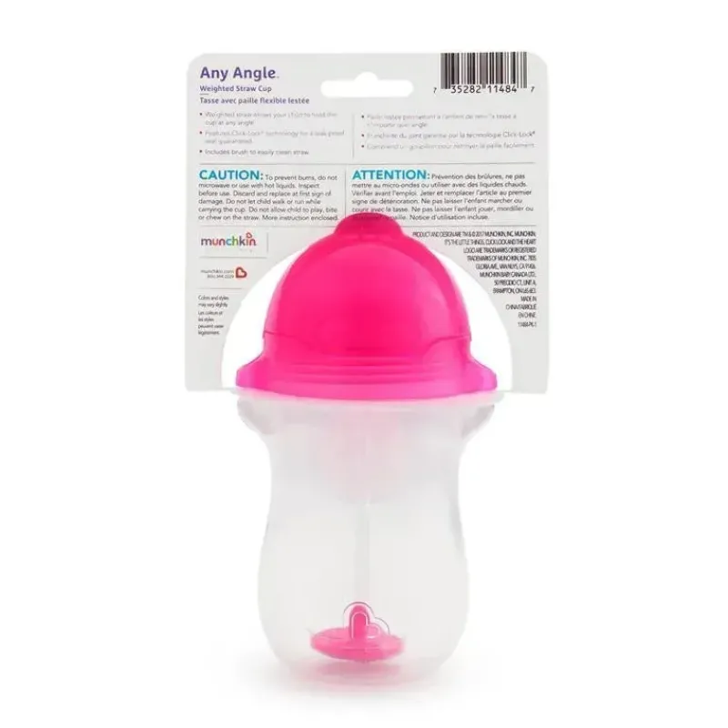 Munchkin Straw, Sippy & Training Cups|Dishes, Utensils & Food Containers*Weighted Straw Cup - 10Oz/Pink