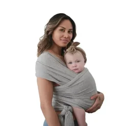 Mushie Baby Slings & Wraps*- 100% Organic Cotton Baby Wrap Carrier, Grey Melange