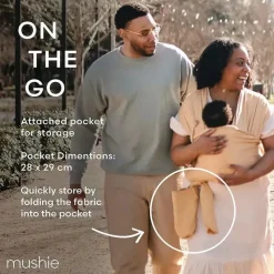 Mushie Baby Slings & Wraps*- 100% Organic Cotton Baby Wrap Carrier, Grey Melange
