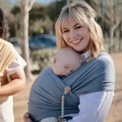 Mushie Baby Slings & Wraps*- 100% Organic Cotton Baby Wrap Carrier, Tradewinds
