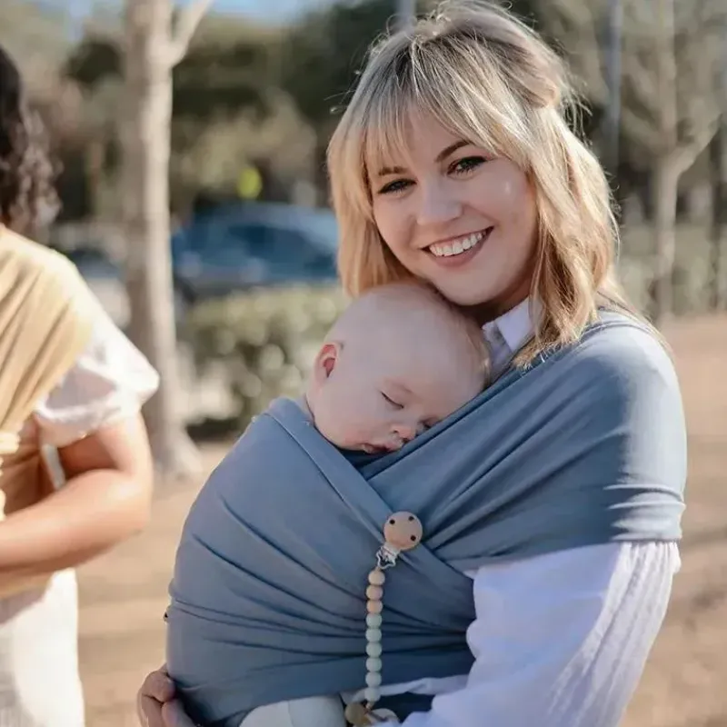 Mushie Baby Slings & Wraps*- 100% Organic Cotton Baby Wrap Carrier, Tradewinds