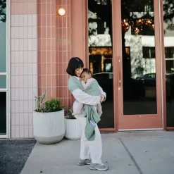 Mushie Baby Slings & Wraps*- 100% Organic Cotton Baby Wrap Carrier, Roman Green