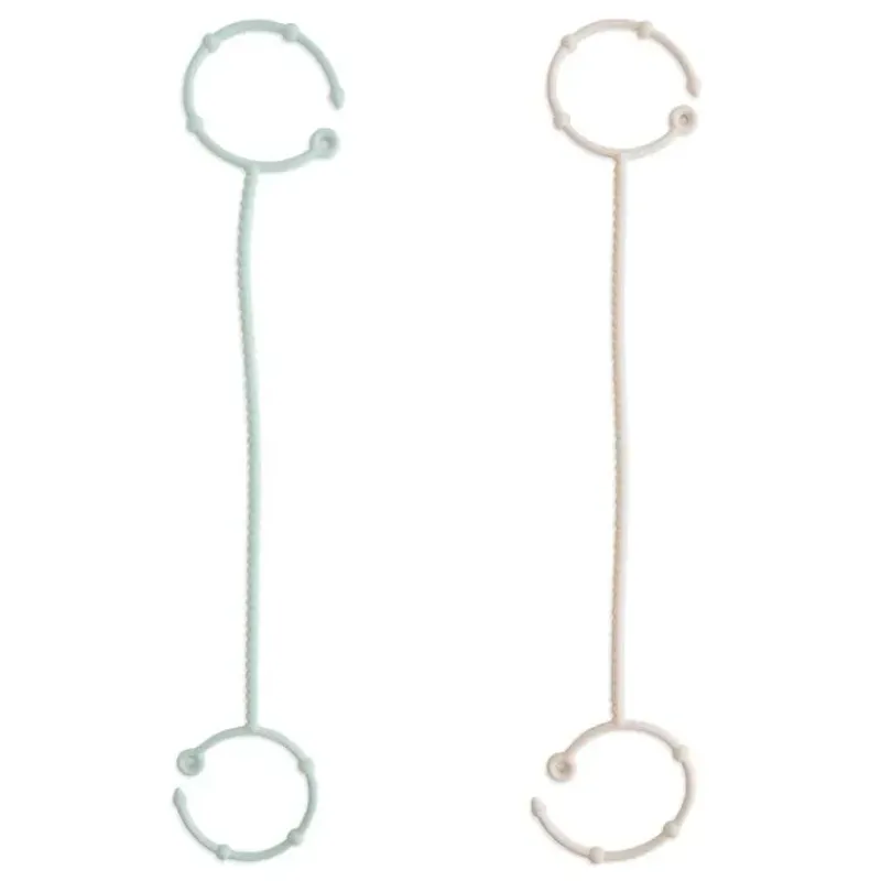 Mushie Utensils & Accessories|Dishes, Utensils & Food Containers*- Adjustable Silicone Strap 2-Pack, Cambridge Blue/Shifiting Sand