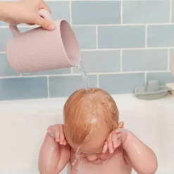 Mushie Bath Accessories & Organization*- Baby Bath Rinse Cup, 100% Food Grade Silicone, Wash Rinser Cup For Kids, Cambridge Blue