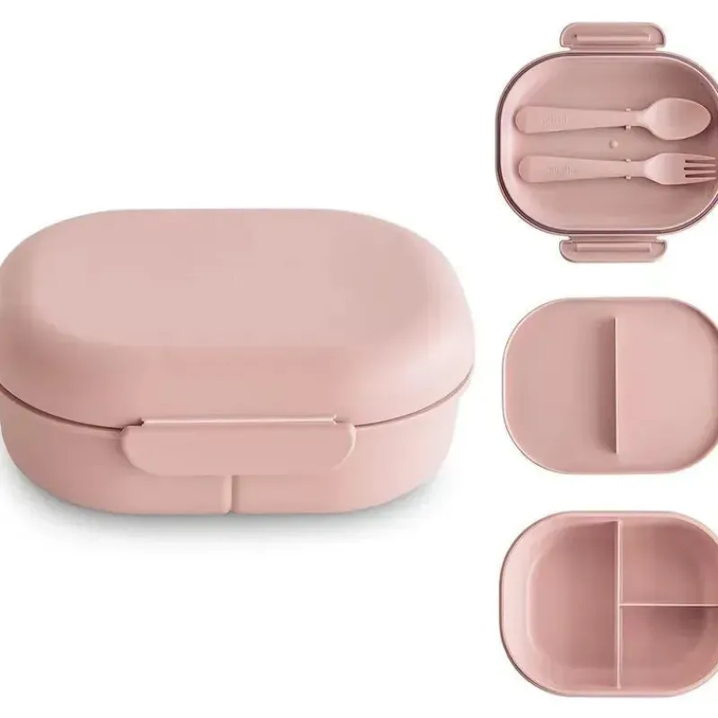 Mushie Lunch Boxes & Bags|Lunch Box*- Bento Lunch Box, Blush