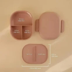 Mushie Lunch Boxes & Bags|Lunch Box*- Bento Lunch Box, Blush