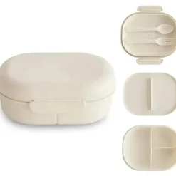 Mushie Lunch Boxes & Bags|Lunch Box*- Bento Lunch Box, Ivory