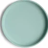 Mushie Suction Plates & Bowls|Dishes, Utensils & Food Containers*- Classic Silicone Suction Plate, BPA-Free Non-Slip Design, Cambridge Blue