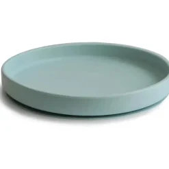 Mushie Suction Plates & Bowls|Dishes, Utensils & Food Containers*- Classic Silicone Suction Plate, BPA-Free Non-Slip Design, Cambridge Blue