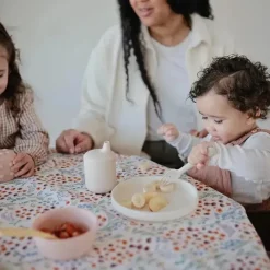 Mushie Suction Plates & Bowls|Dishes, Utensils & Food Containers*- Classic Silicone Suction Plate, BPA-Free Non-Slip Design, Ivory