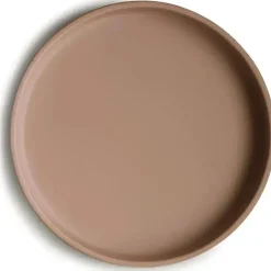 Mushie Suction Plates & Bowls|Dishes, Utensils & Food Containers*- Classic Silicone Suction Plate, BPA-Free Non-Slip Design, Natural