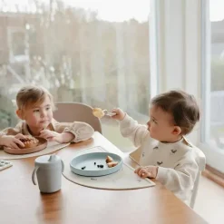 Mushie Suction Plates & Bowls|Dishes, Utensils & Food Containers*- Classic Silicone Suction Plate, BPA-Free Non-Slip Design, Natural