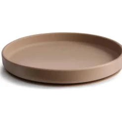 Mushie Suction Plates & Bowls|Dishes, Utensils & Food Containers*- Classic Silicone Suction Plate, BPA-Free Non-Slip Design, Natural