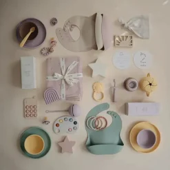 Mushie Suction Plates & Bowls|Dishes, Utensils & Food Containers*- Classic Silicone Suction Plate, BPA-Free Non-Slip Design, Soft Lilac